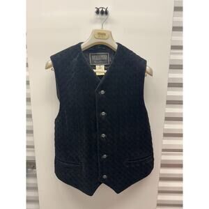 Versus Gianni Versace Vintage Black Velour Medusa Button Vest Sz 38/52 US Large